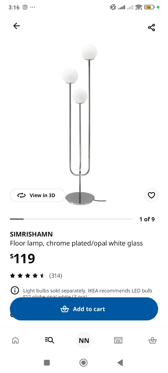 Ikea Floor Lamp Stand SimriShamn image indicator(5)