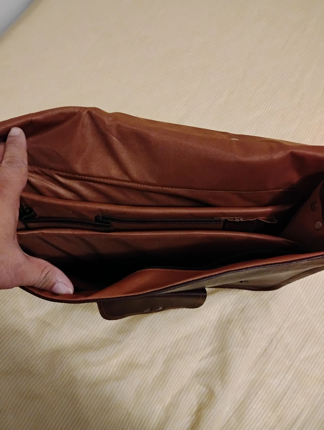 Leather Satchel Bag - Brown - photo 4