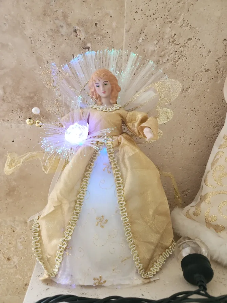 Angel Tree Topper with Fibre Optic Wings 13"