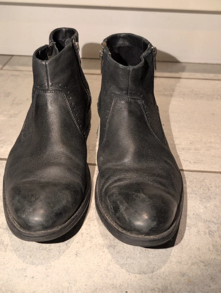 Stacy Adams Black Leather Ankle Boots - photo 2