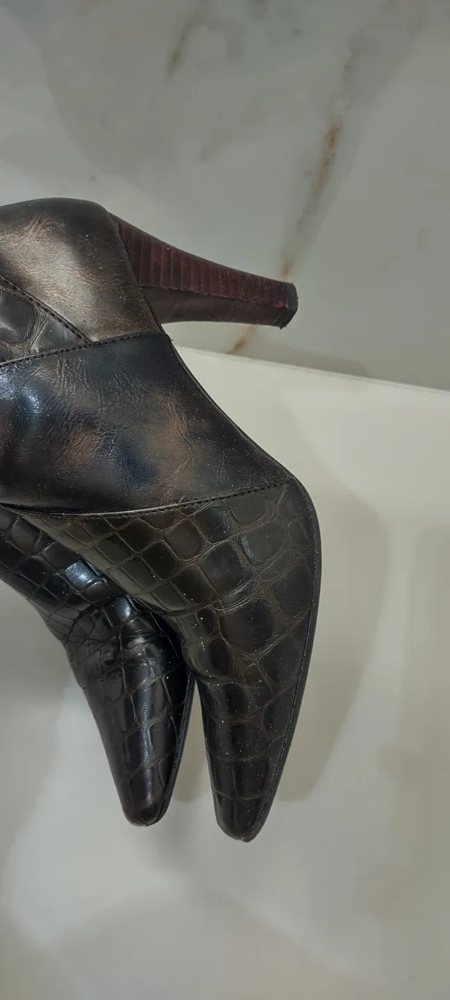 Deep Brown Faux Leather Knee High Boots image indicator(2)