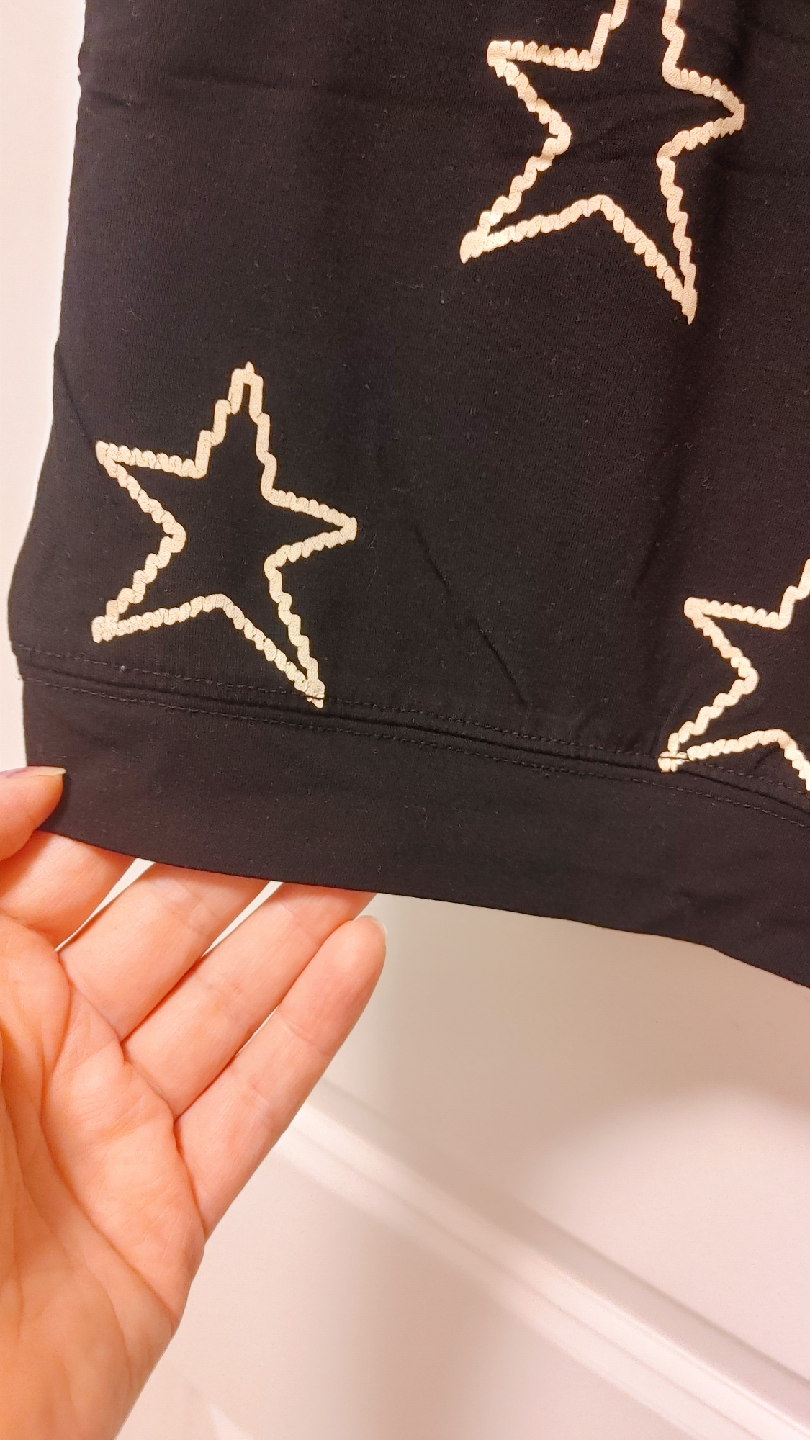 Black Star Print T-Shirt size Large - photo 3