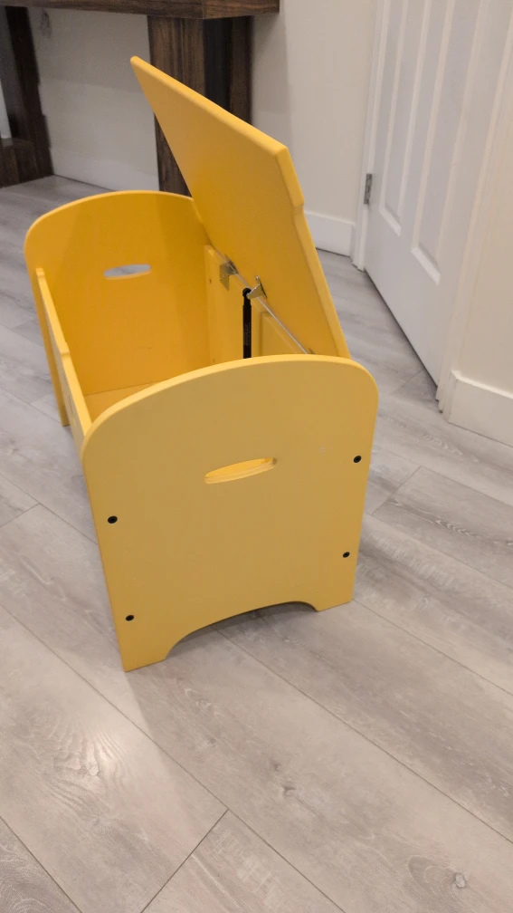 Yellow Wooden Ikea Toy Box - photo 3