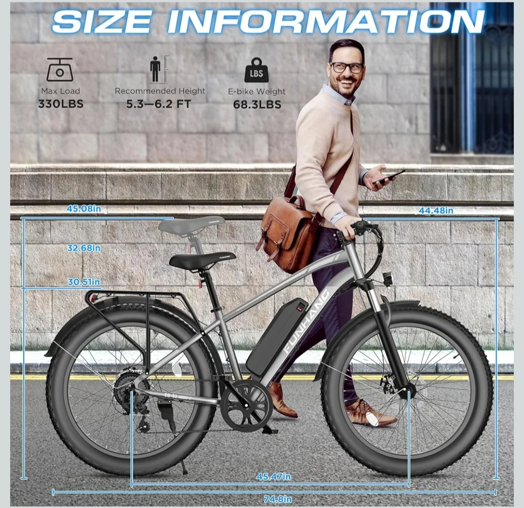 Electric Bike,1000W Peak Ebike,  48V 13AH Battery - photo 5