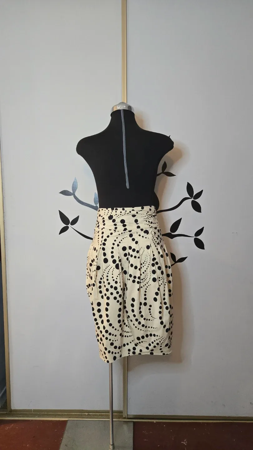 Full Circle Skirt - Beige with Black Dots image indicator(2)