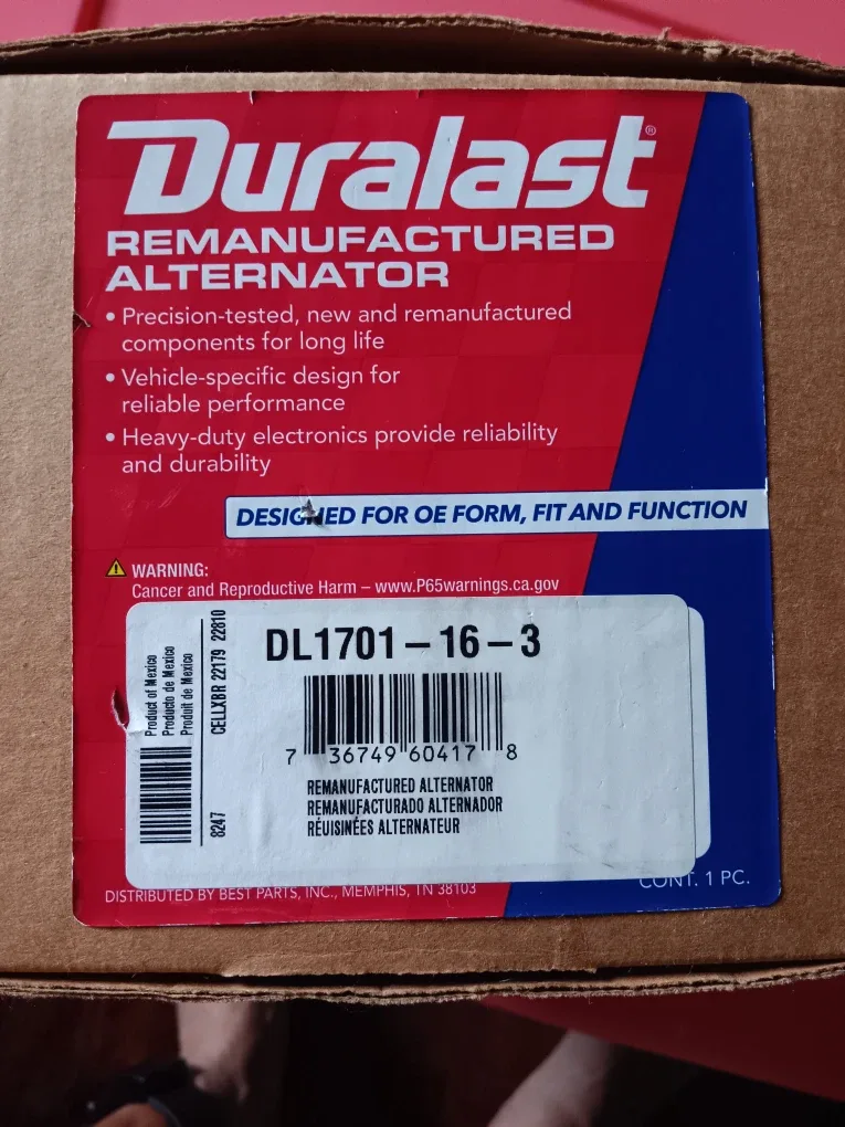 Duralast Remanufactured Alternator DL1701-16-3