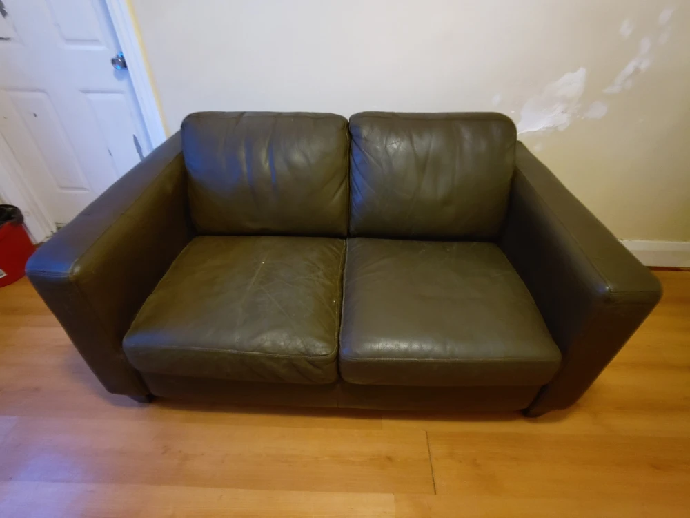 Brown Leather Sofa - two seating