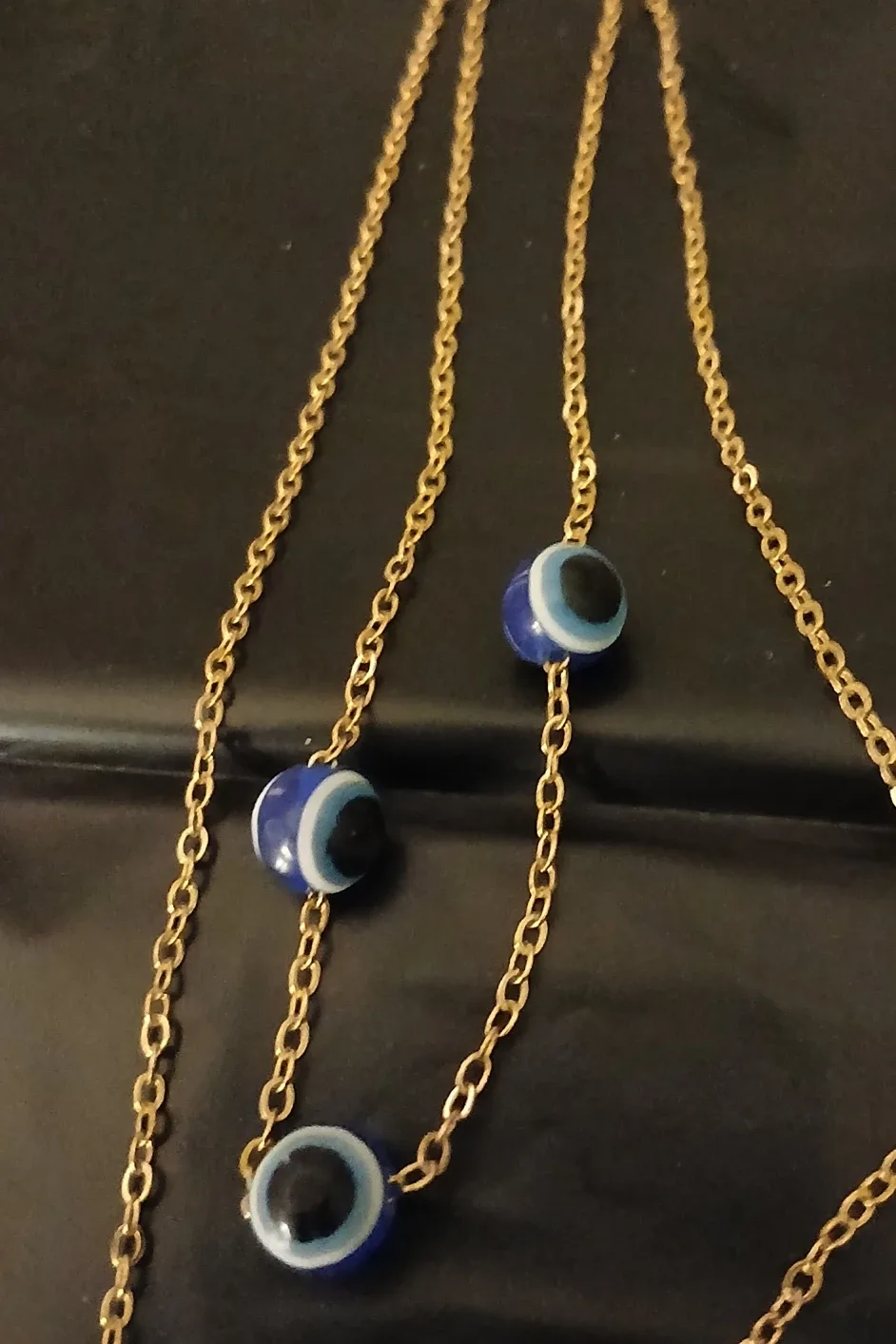 Gold-tone Evil Eye Layered Necklace image indicator(3)