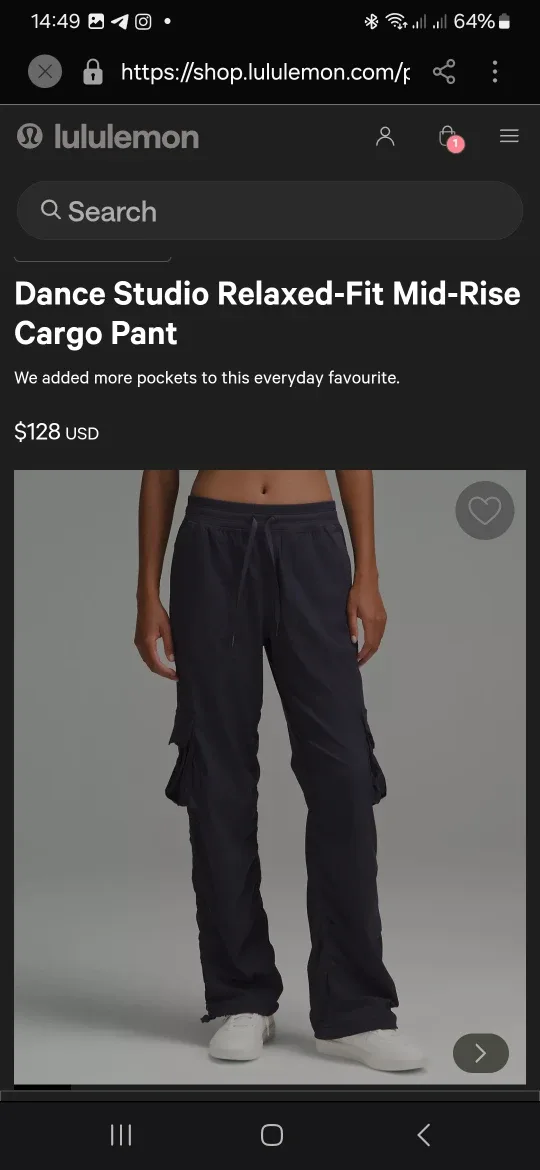 Lululemon Dance Studio Relaxed-Fit Mid-Rise Cargo Pant image indicator(2)