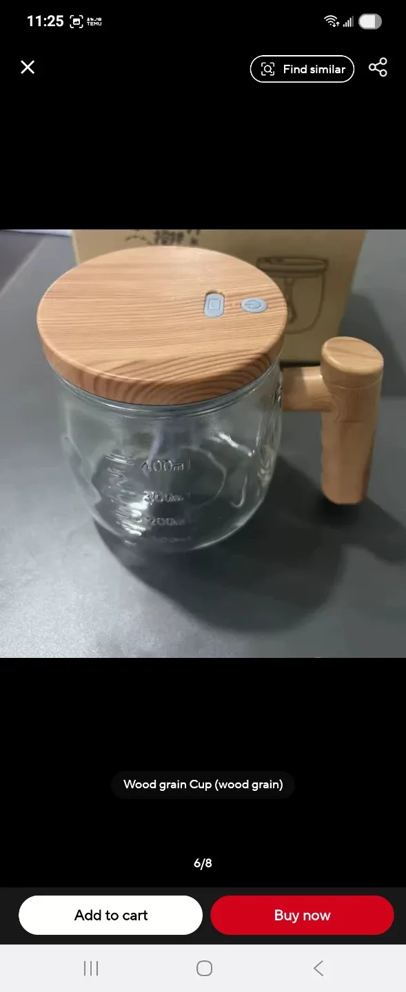 💞Wood Grain Cup with Mixer image indicator(2)