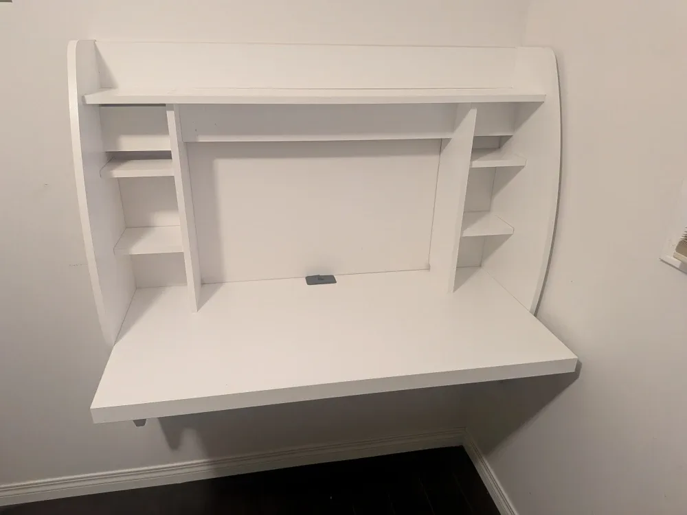 White Wall Mounted Floating Desk