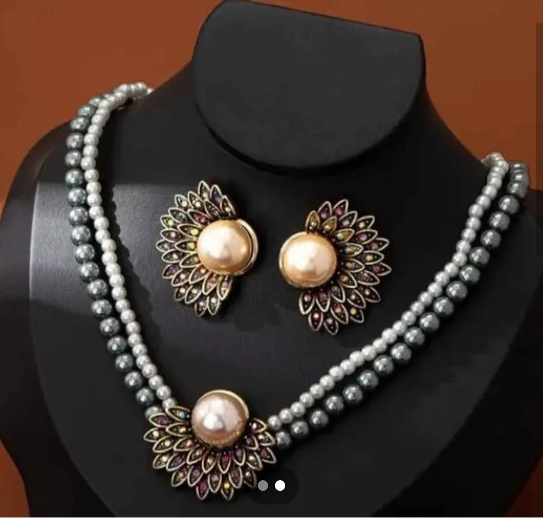 Pearl Necklace & Earring Set image indicator(2)