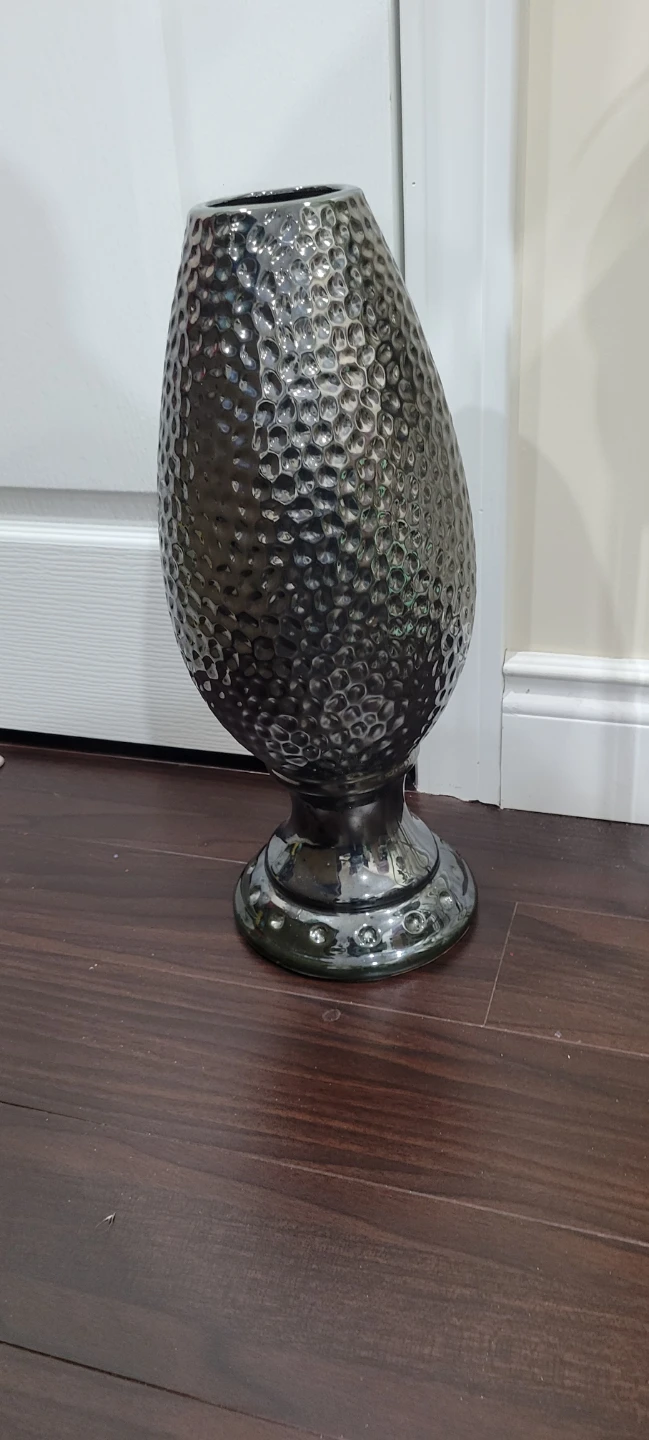 Decorative pewter coloured Vase - photo 2