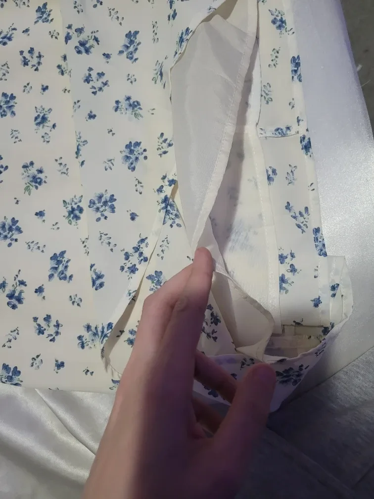 Floral Print Mini Dress - Blue & White image indicator(3)