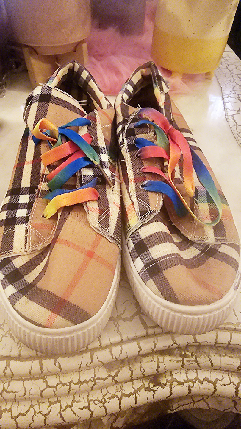Plaid Pattern Sneakers - photo 4