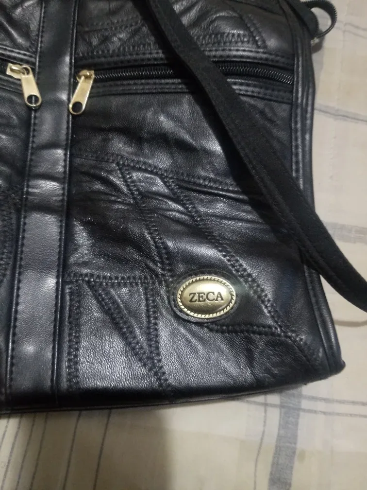ZECA Black Leather Shoulder Bag image indicator(3)