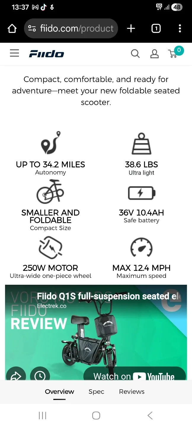 Fiido Q1S Electric Scooter fully working image indicator(6)