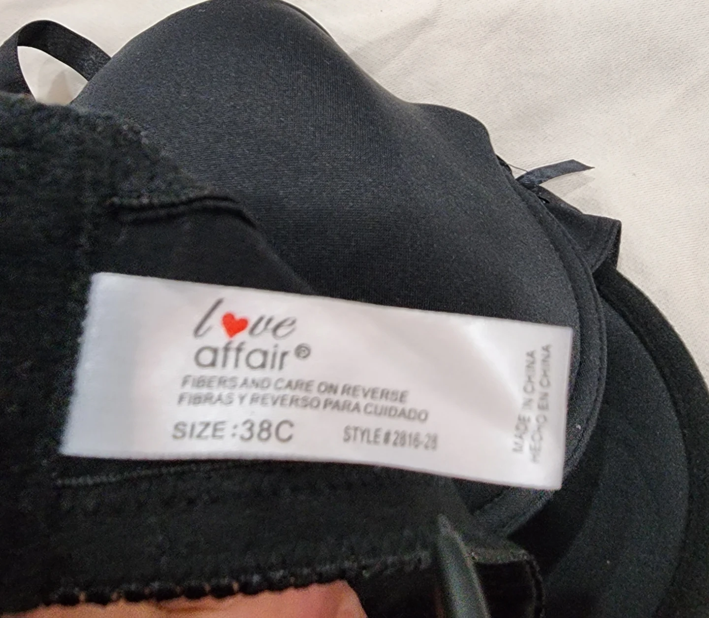 New Love Affair Black Bra - Size 38C - photo 3