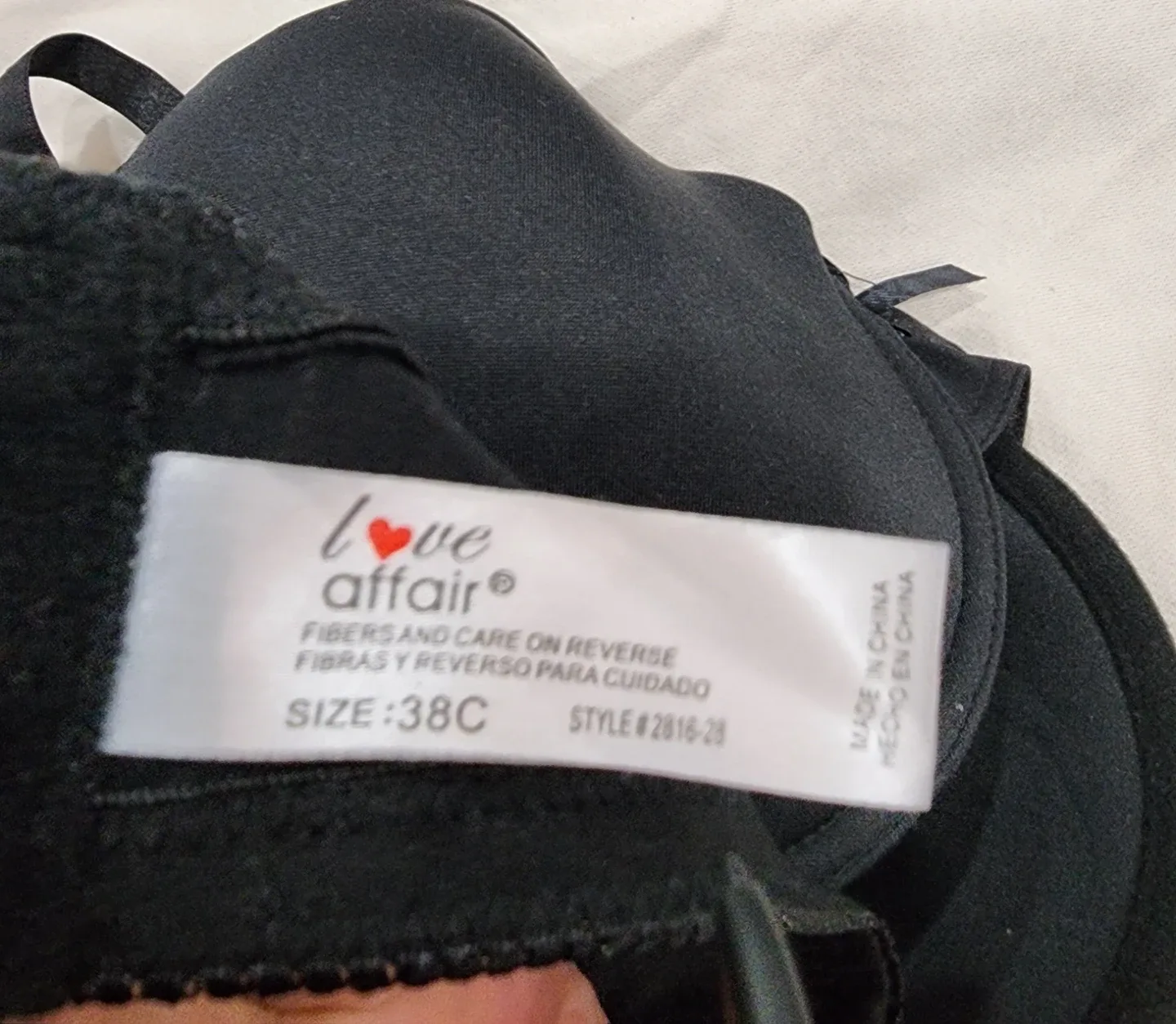 New Love Affair Black Bra - Size 38C image indicator(3)