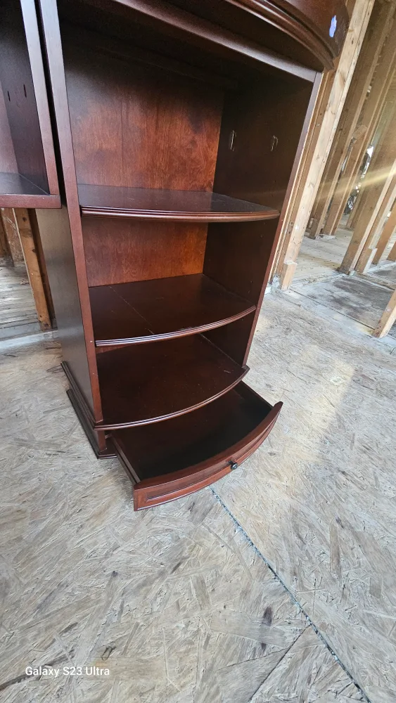 Brown Wooden Hutch with Bookshelves image indicator(3)