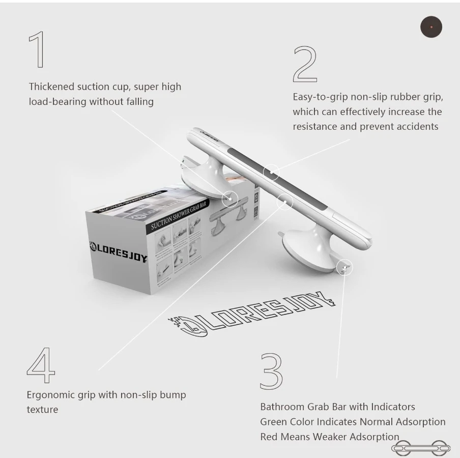 LORESJOY Suction Shower Grab Bar - New in Box! - photo 2