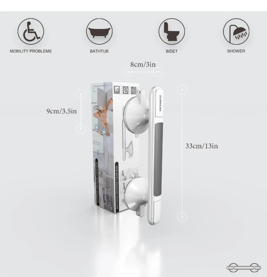 LORESJOY Suction Shower Grab Bar - New in Box! - photo 4