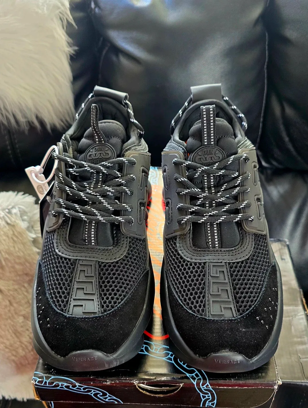 Brand new Versace Chain Reaction Triple Black Made in Italy 🇮🇹 image indicator(4)