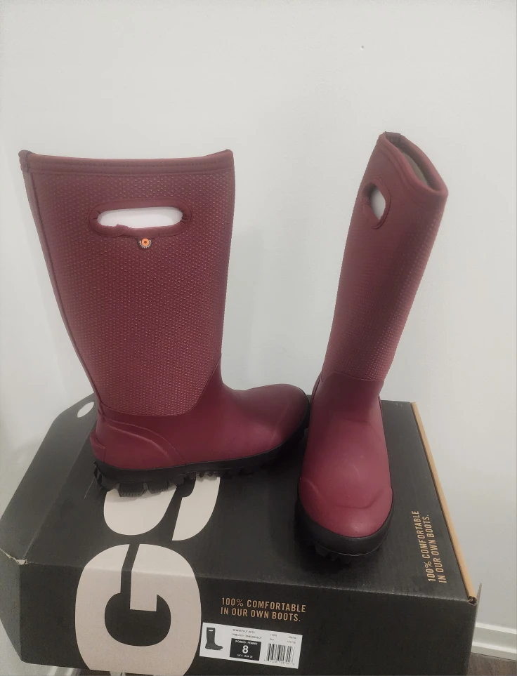 Bogs Whiteout Dots Rain Boots, Size 8, Oxblood - photo 3