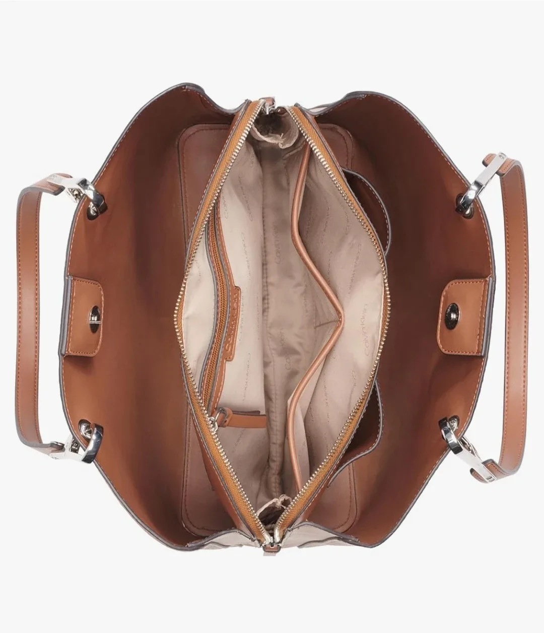 Calvin Klein Brown Leather Tote Bag