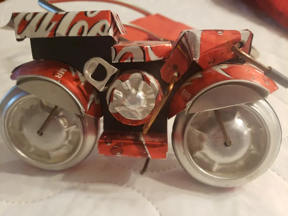 Coca-Cola Can Motorcycle Sculpture