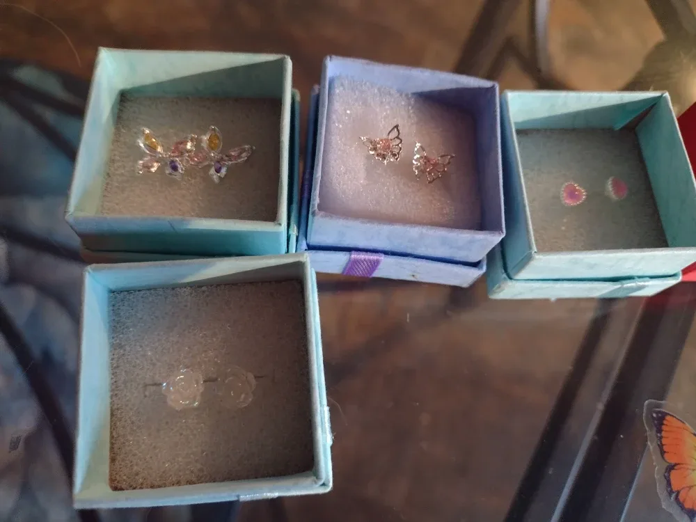 Assorted Sterling Silver Stud Earrings - New in Box