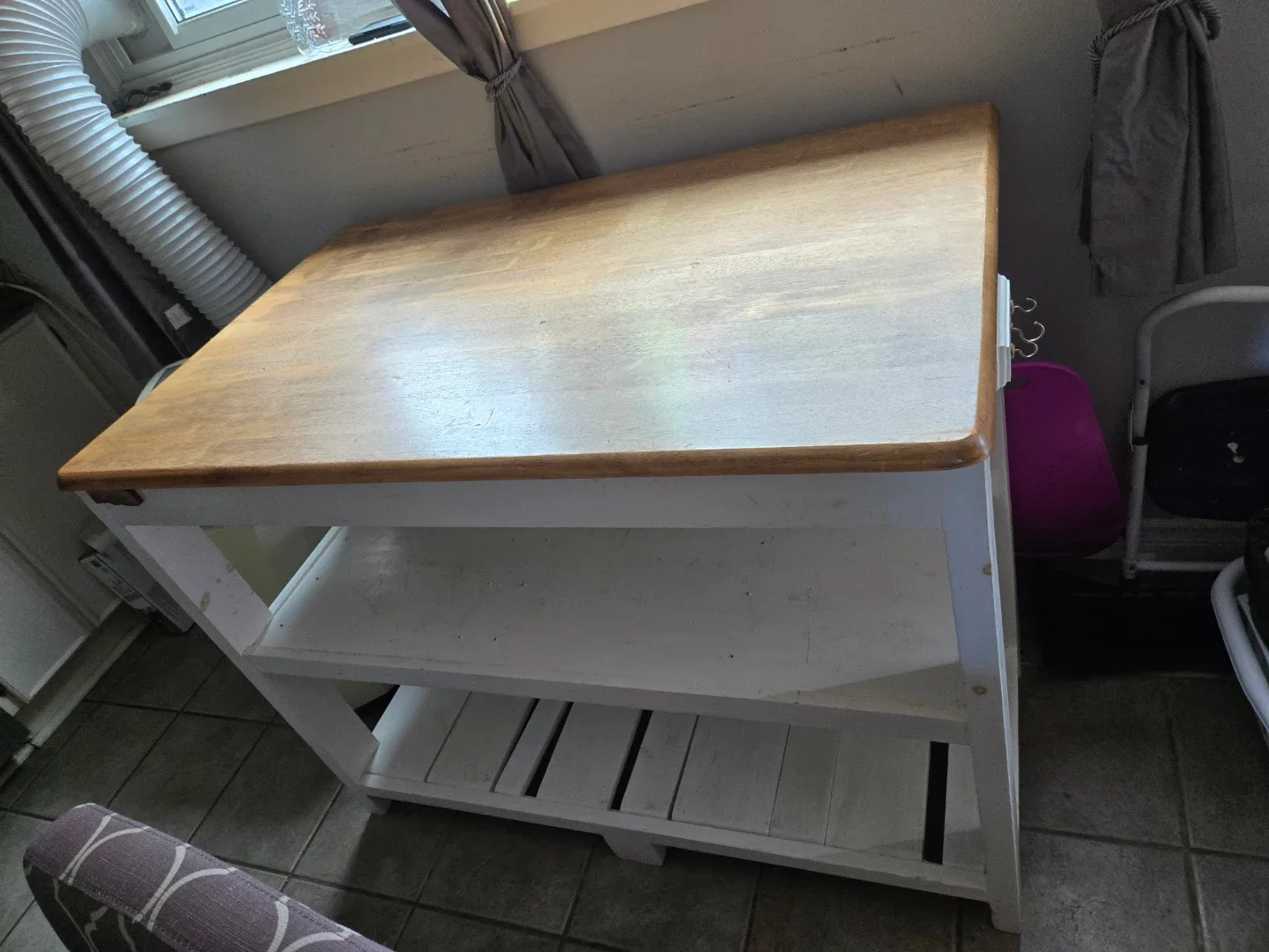 Kitchen Island Cart with Wooden Top image indicator(3)