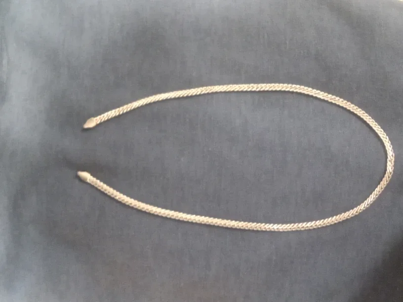 Vintage 925 Silver Herrinbone Chain Necklace image indicator(4)