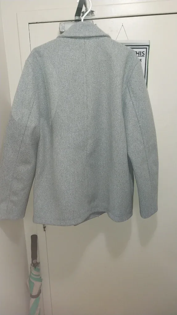 Topman Grey Wool Blend Overcoat - XL - New with Tags! image indicator(2)