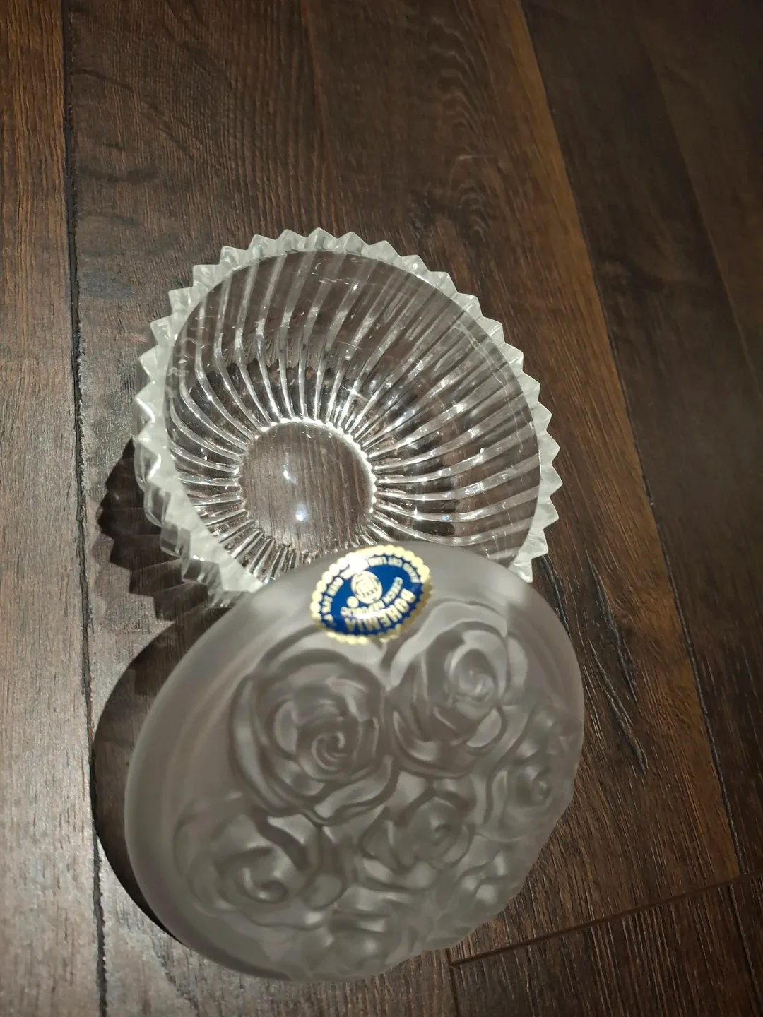 Bohemia Crystal Covered Trinket Dish - New in Box image indicator(2)