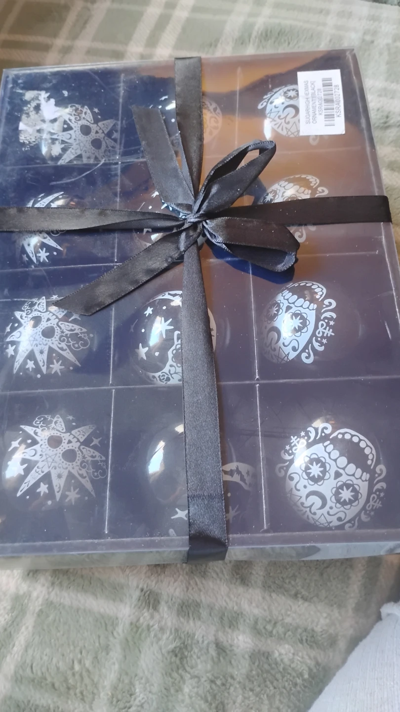 New Black Bright Ornament Set - Skull/Moon Design