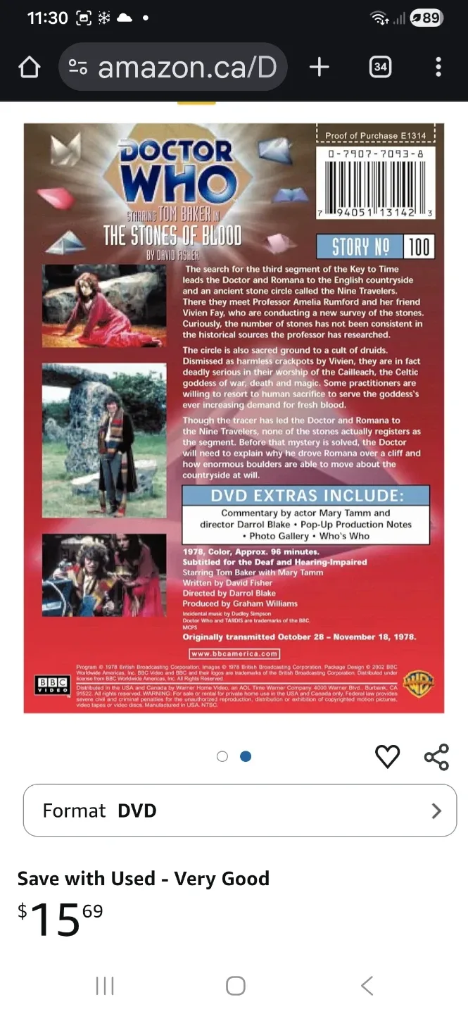 Doctor Who: The Stones of Blood DVD, part of 'Key to Time' image indicator(8)