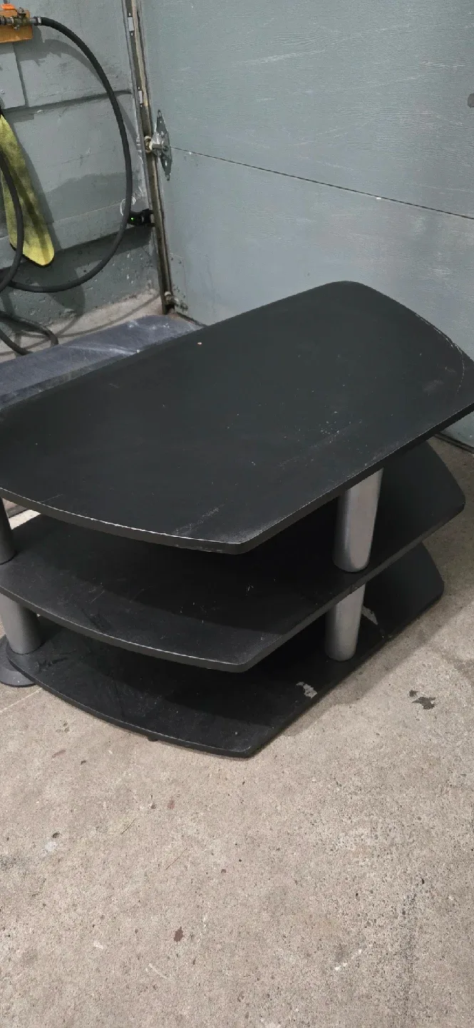 Black TV Stand with Shelves image indicator(2)