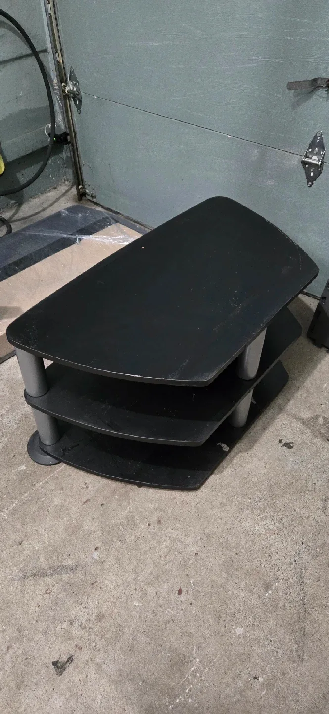 Black TV Stand with Shelves image indicator(3)