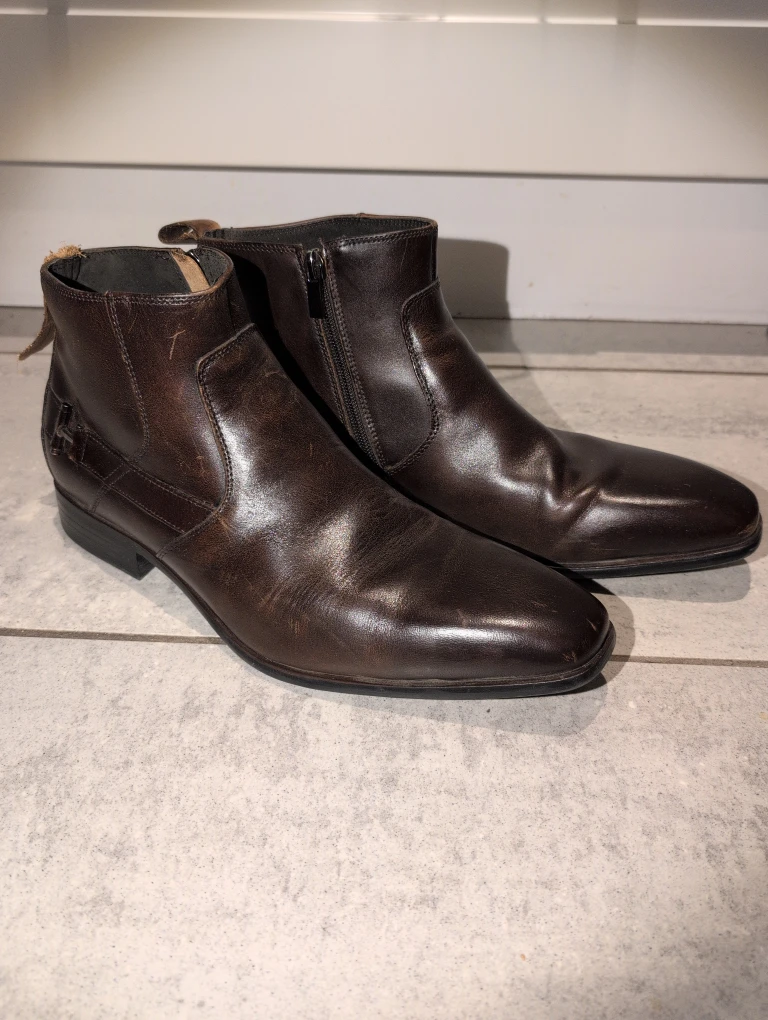 Stacy Adams Brown Leather Ankle Boots