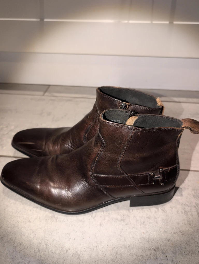 Stacy Adams Brown Leather Ankle Boots - photo 2