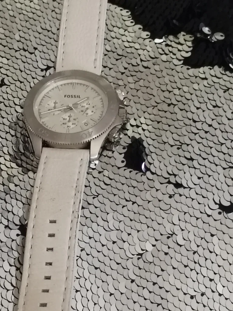 Fossil Ladies' White Chronograph Watch