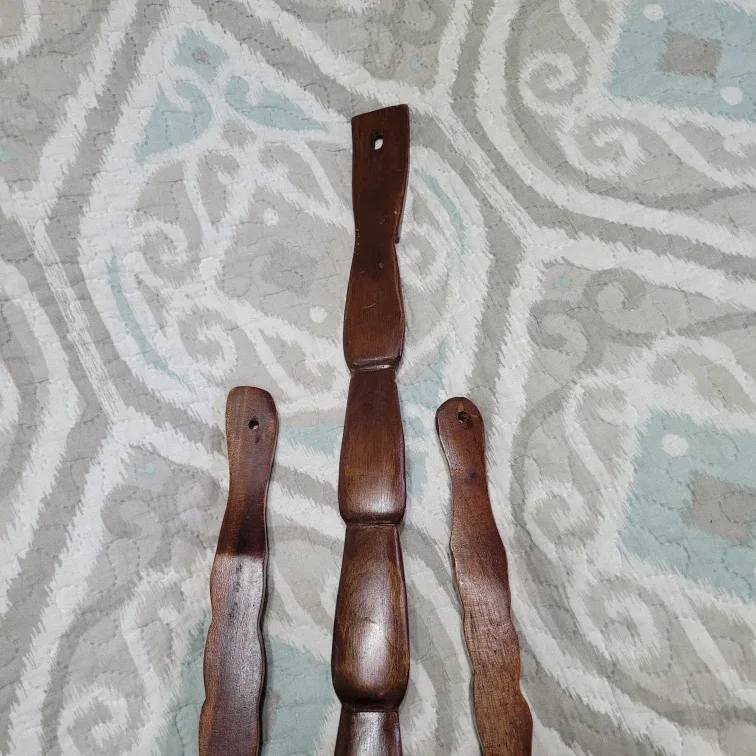 Wooden Fork Spoon Decor 17 1/2" Fork Spoon Set & Large 39" Spoon image indicator(3)