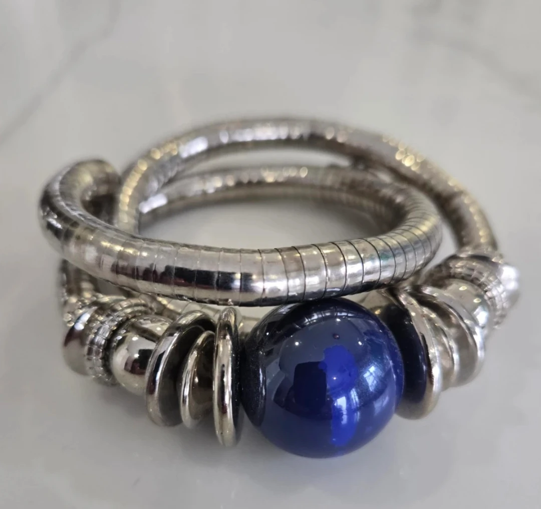 Silver Tone Bracelet with Blue Stone - photo 2