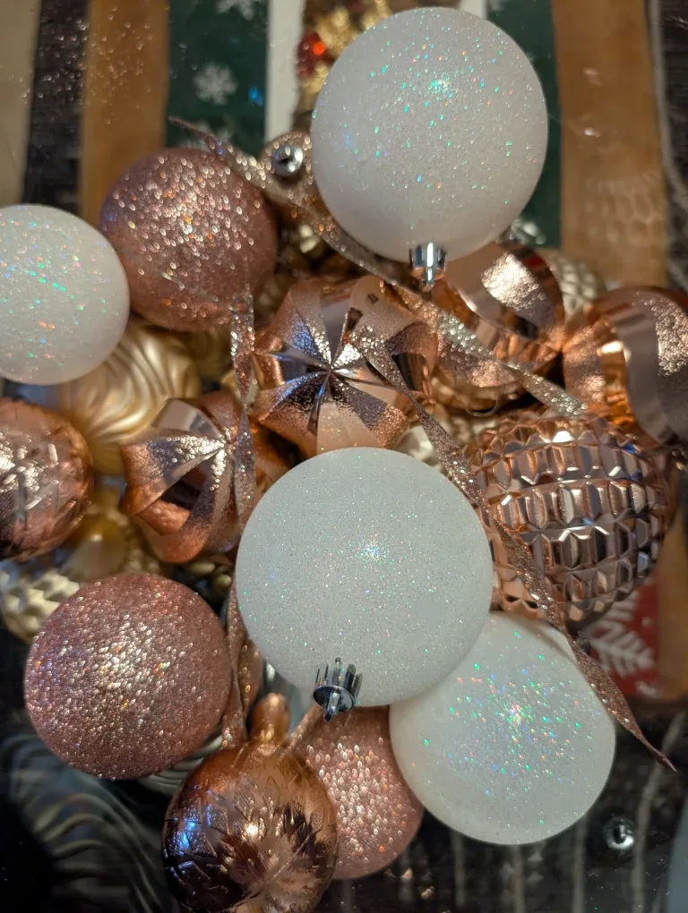 Christmas Ornaments - Rose Gold, White, Gold