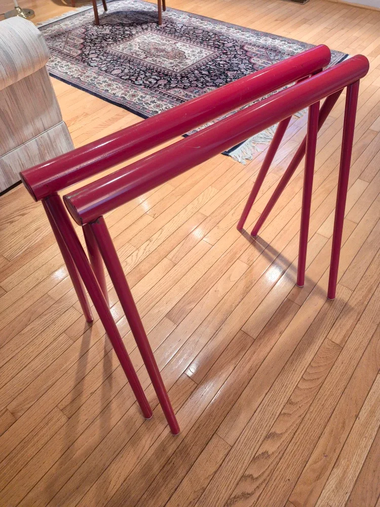 Red Metal Trestle Table legs (2) image indicator(10)