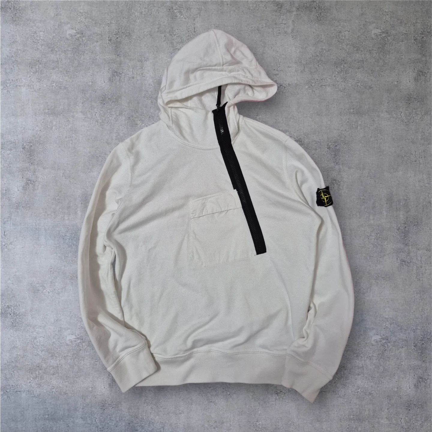 Stone Island White Hoodie - Size M thumbnail