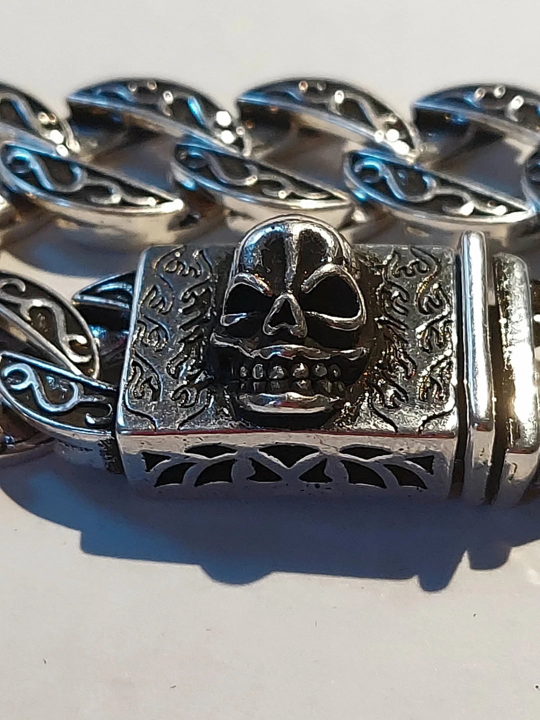 Skull Design Silver Bracelet - photo 3