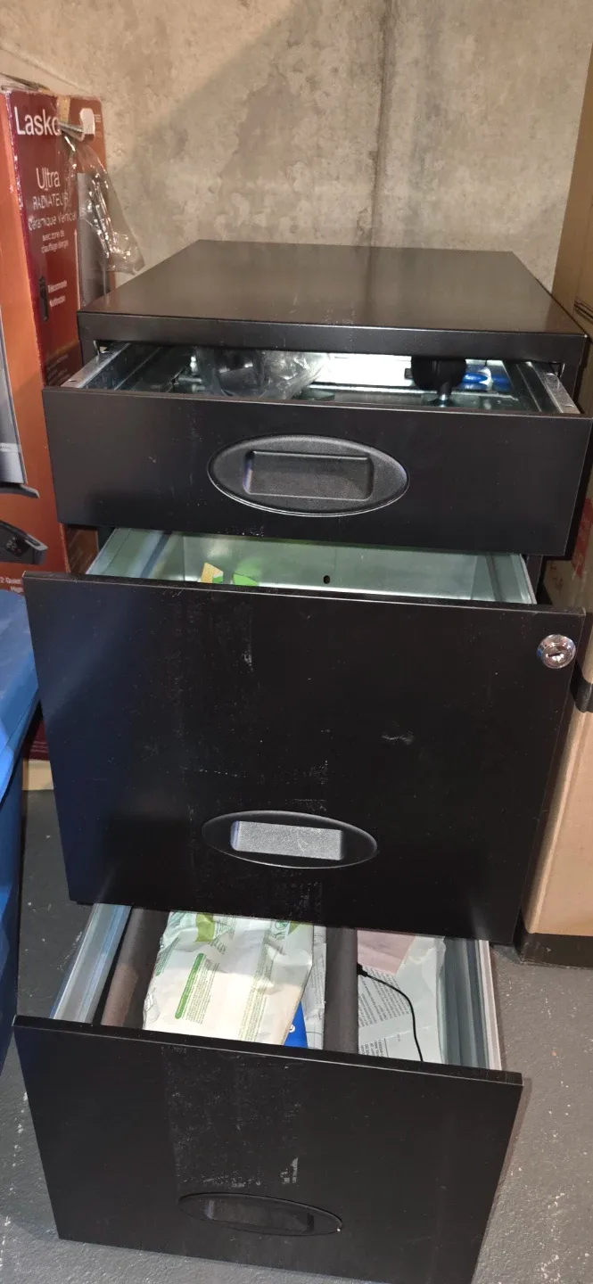 Black 3-Drawer Filing Cabinet