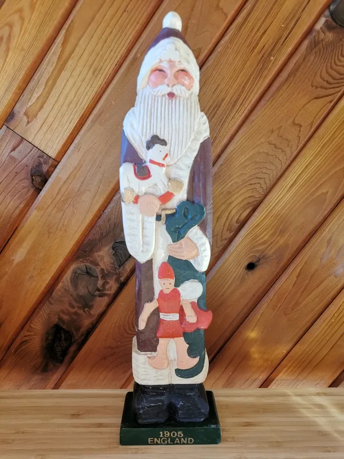 Vintage Handcarved Folk Art Santa image indicator(2)